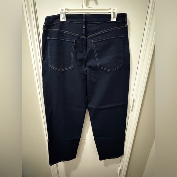 Old Navy Women's High-Rise Wow Loose Dark Blue Straight Leg Jeans - Picture 3 of 5